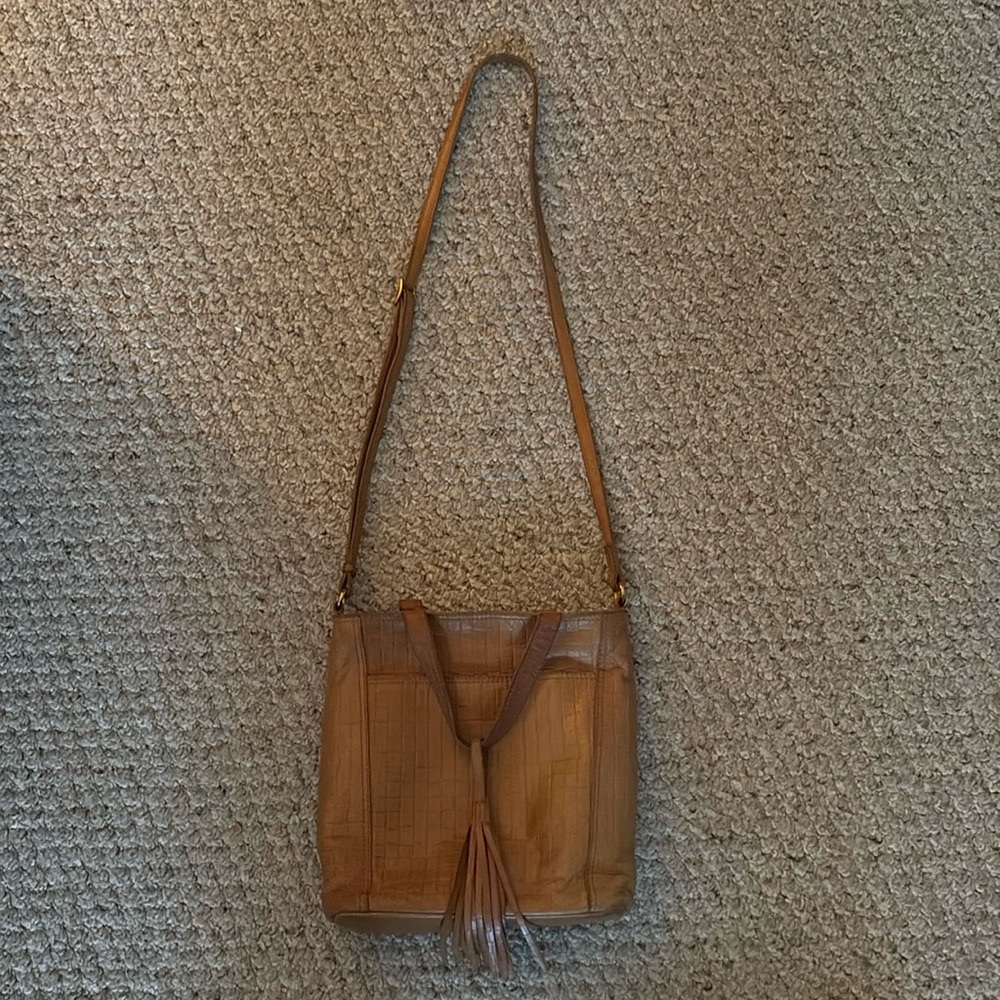 MARGOT -  Genuine Leather Tassled Bag with Shoulder Strap